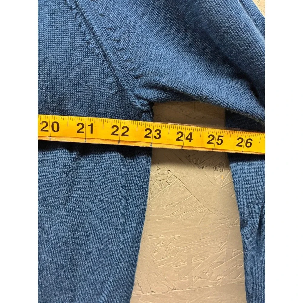 Banana Republic Merino Wool Sweater Mens XL Blue Raglan Crewneck Knit Business